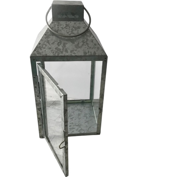 Rustic Gray Metal Lantern - Picture 2 of 5